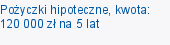 Pożyczki hipoteczne, kwota: 120 000 zł na 5 lat
