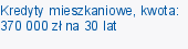 Kredyty mieszkaniowe, kwota: 370 000 zł na 30 lat