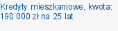 Kredyty mieszkaniowe, kwota: 190 000 zł na 25 lat