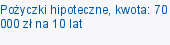 Pożyczki hipoteczne, kwota: 70 000 zł na 10 lat