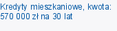 Kredyty mieszkaniowe, kwota: 570 000 zł na 30 lat