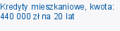 Kredyty mieszkaniowe, kwota: 440 000 zł na 20 lat
