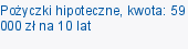 Pożyczki hipoteczne, kwota: 59 000 zł na 10 lat