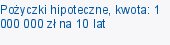 Pożyczki hipoteczne, kwota: 1 000 000 zł na 10 lat