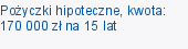 Pożyczki hipoteczne, kwota: 170 000 zł na 15 lat