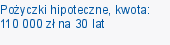 Pożyczki hipoteczne, kwota: 110 000 zł na 30 lat