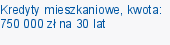 Kredyty mieszkaniowe, kwota: 750 000 zł na 30 lat