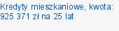 Kredyty mieszkaniowe, kwota: 925 371 zł na 25 lat