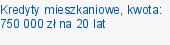 Kredyty mieszkaniowe, kwota: 750 000 zł na 20 lat