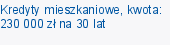 Kredyty mieszkaniowe, kwota: 230 000 zł na 30 lat