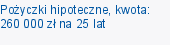 Pożyczki hipoteczne, kwota: 260 000 zł na 25 lat