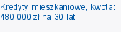 Kredyty mieszkaniowe, kwota: 480 000 zł na 30 lat