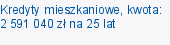 Kredyty mieszkaniowe, kwota: 2 591 040 zł na 25 lat