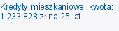 Kredyty mieszkaniowe, kwota: 1 233 828 zł na 25 lat