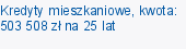 Kredyty mieszkaniowe, kwota: 503 508 zł na 25 lat