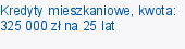 Kredyty mieszkaniowe, kwota: 325 000 zł na 25 lat