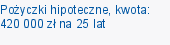 Pożyczki hipoteczne, kwota: 420 000 zł na 25 lat