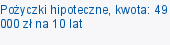 Pożyczki hipoteczne, kwota: 49 000 zł na 10 lat