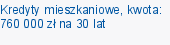 Kredyty mieszkaniowe, kwota: 760 000 zł na 30 lat