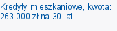 Kredyty mieszkaniowe, kwota: 263 000 zł na 30 lat