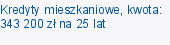 Kredyty mieszkaniowe, kwota: 343 200 zł na 25 lat