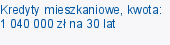 Kredyty mieszkaniowe, kwota: 1 040 000 zł na 30 lat