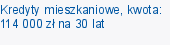 Kredyty mieszkaniowe, kwota: 114 000 zł na 30 lat