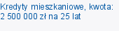 Kredyty mieszkaniowe, kwota: 2 500 000 zł na 25 lat