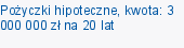 Pożyczki hipoteczne, kwota: 3 000 000 zł na 20 lat