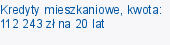 Kredyty mieszkaniowe, kwota: 112 243 zł na 20 lat