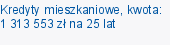 Kredyty mieszkaniowe, kwota: 1 313 553 zł na 25 lat