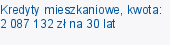 Kredyty mieszkaniowe, kwota: 2 087 132 zł na 30 lat