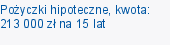Pożyczki hipoteczne, kwota: 213 000 zł na 15 lat