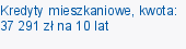 Kredyty mieszkaniowe, kwota: 37 291 zł na 10 lat