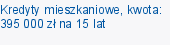 Kredyty mieszkaniowe, kwota: 395 000 zł na 15 lat