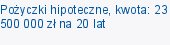 Pożyczki hipoteczne, kwota: 23 500 000 zł na 20 lat