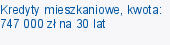 Kredyty mieszkaniowe, kwota: 747 000 zł na 30 lat